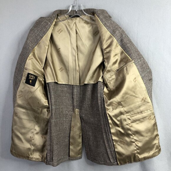 Vintage Golden Eagle Sports Coat Mens 40R Tan Taupe Wool? Classic USA Union Made - Picture 8 of 12